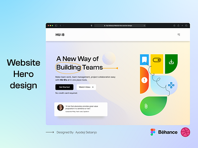 HU::B Landing page (Hero section) design design hero hero page landing page platform product team ui website website design
