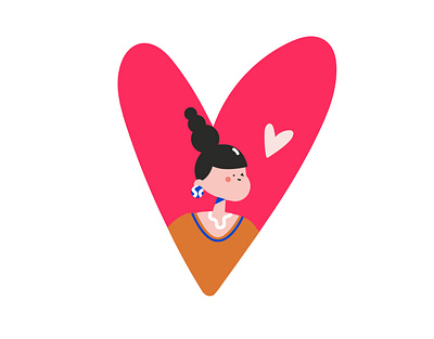 valentine's wink ;) adobe illustrator character character design design editorial happy human illustration minimalistic occasion ui valentines day vector