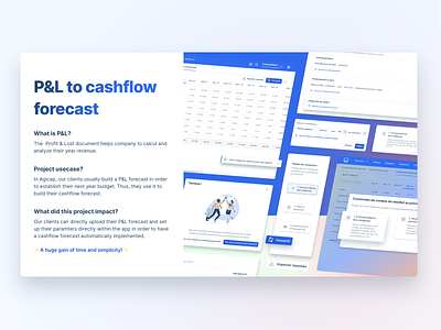 P&L to cashflow forecast app card cashflow data flow forecast gradient grid interface product product design saas shadow steps table toaster ui ux