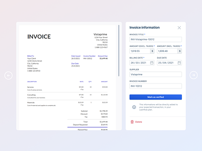 Manage your invoices 1/2 design input