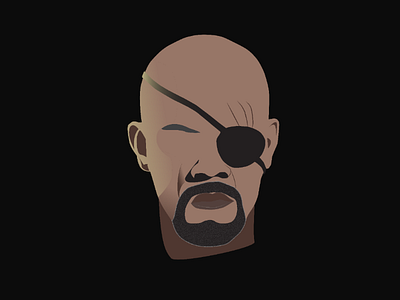 Samuel L. Jackson avengers captain fury design illustration nick fury portrait samuel l. jackson