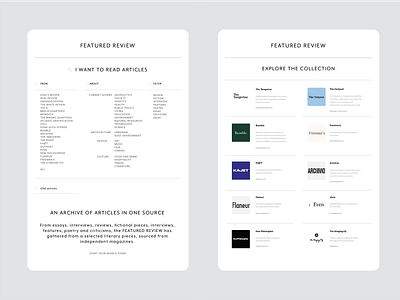 Featured Review app editorial design magazine reading