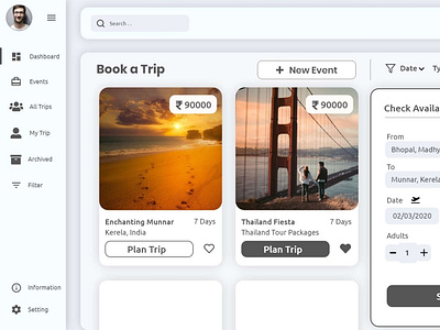 CRM - Book A Trip Page