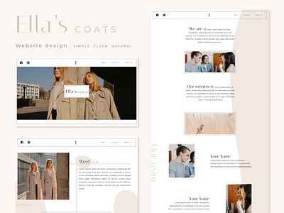 Ella's Coats website beige clean design fashion feminine figma luxury minimal natural web website