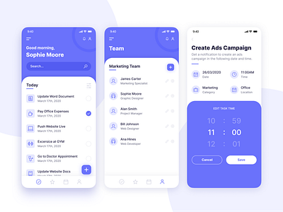 Mobile Screens | Apps -  Task Manager Webflow Template