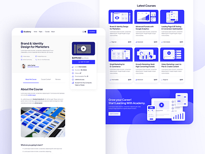 Courses | Academy - Online School Webflow Template courses e learning education educational home homepage landing landing page landingpage learn learning learning platform lesson online courses web web design webdesign webflow website