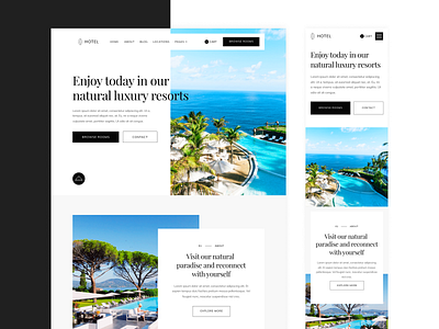 Responsive Design | Hotel - Webflow Template booking home homepage hotel hotel booking hotels landing landing page landingpage resort tourist travel traveling vacation web web design webdesign webflow website