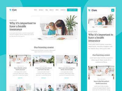 Responsive Design | Care - Insurance Webflow Template assurance finance fintech health health insurance insurance insurance company life insurance mobile app mobile design mobile responsive mobile ui responsive desgin webflow