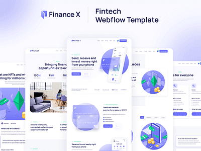 Presentation - Finance X - Finance Webflow Website Template bank banking credit credit card finance fintech homepage landing landing page landingpage money payments web design webdesign webflow website