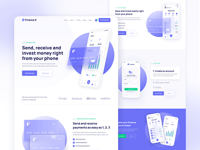 Home - Finance X - Fintech Webflow Website Template bank banking credit credit card finance fintech homepage landing landing page landingpage money payments web design webdesign webflow website