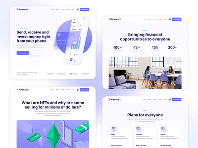 All Pages - Finance X - Tech & Fintech Webflow Website Template bank banking credit credit card finance fintech homepage landing landing page landingpage money payments web design webdesign webflow website