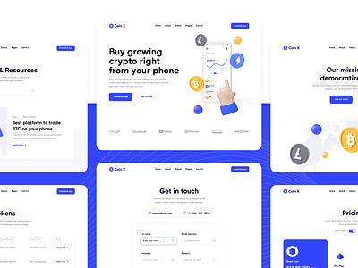 Pages | Coin X - Crypto Finance Webflow Template fintech