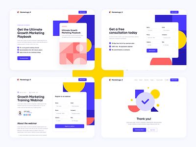 Cards - Marketingly X Inbound Marketing Agency Webflow Template design agency