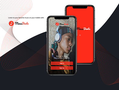 Mass Beats/ Music app logo design music app sign in uiux