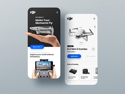 DJI Mini 2 mobile web UI concept