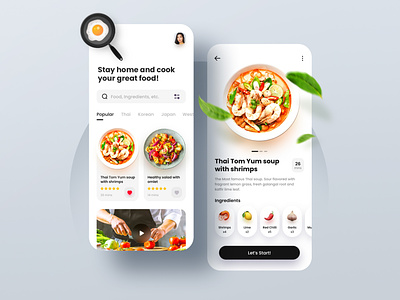 Cooking app concept app cooking dining eat figma food mobile app sinthai sinthaistudio ui