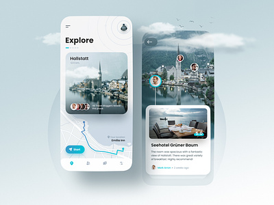 Travel app concept figma hallstatt mobile app sinthaistudio travel ui design