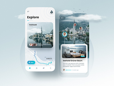 Travel app concept figma hallstatt mobile app sinthaistudio travel ui design