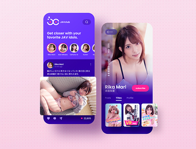 JAVclub a JAV social app concept av figma japanese jav mobile app porn sinthai sinthaistudio social ui