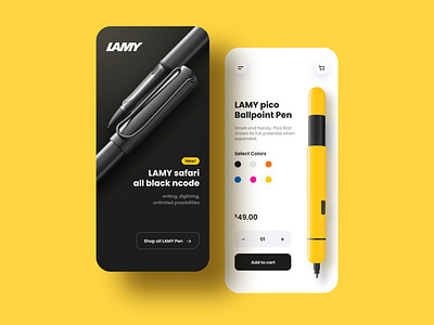 LAMY mobile web UI concept figma lamy mobile app mobile web pen sinthai sinthaistudio ui website
