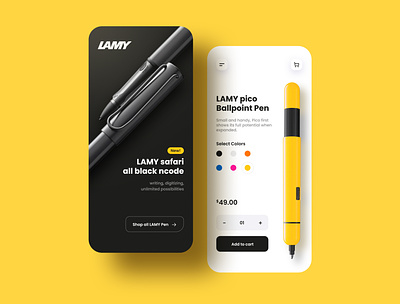 LAMY mobile web UI concept figma lamy mobile app mobile web pen sinthai sinthaistudio ui website