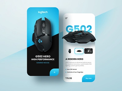 Logitech G502 Hero mobile web UI concept figma g502 logitech mobile app mobile web mouse sinthai sinthaistudio ui website