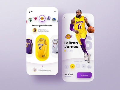 NBA Jersey mobile web UI concept figma james jersey lakers lebron mobile app nba sinthai sinthaistudio ui