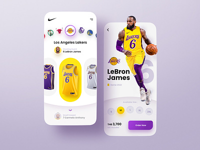 NBA Jersey mobile web UI concept