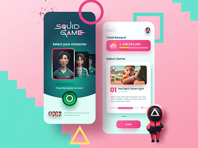 'Squid Game' mobile game UI concept