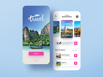 Travel Thailand mobile app UI concept