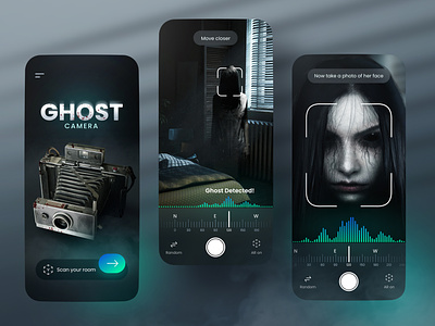 AR Ghost Camera mobile UI concept ar figma ghost horror mobile app sinthai sinthaistudio ui