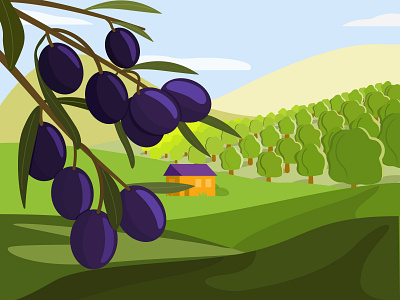 Village boul design illustration olive vector village