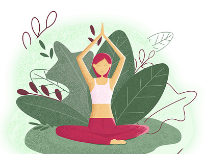 Yoga animals illustrated design flat girl illustration vector yoga