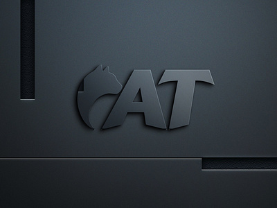 Negative space cat logo