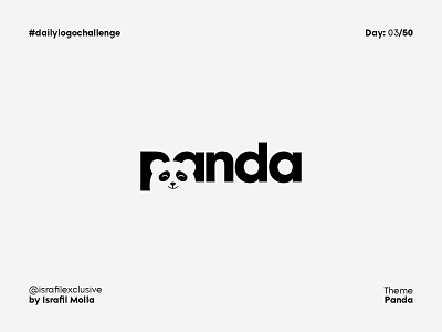 Panda | Daily Logo Challenge | Day 3 challenge dailylogo dailylogochallenge day3 global icon logo logochallenge logodesign logotype minimal negative space logo panda typography ui ux web