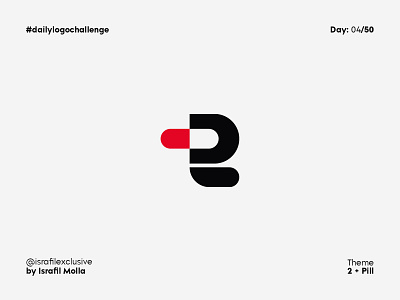 2 + Pill | Daily Logo Challenge | Day 4 2 app challenge dailylogo dailylogochallenge day02 icon illustrator logodesign logotype minimal negative space logo pill typography vector web