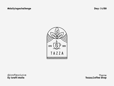 Tazza Coffee Shop Daily Logo Challenge Day #6 branding challenge coffee coffeebean coffeeshop dailylogo dailylogochallenge day6 logo logodesign logotype minimal tazza typography