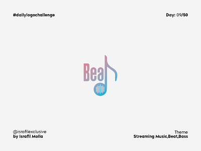 Beat Daily Logo Challenge Day #9 bass beat challenge dailylogo dailylogochallenge day9 logo logodesign logotype minimal music app music player negative space logo streaming typography