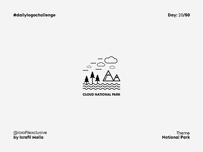 Cloud National Park - Daily Logo Challenge - Day 20 abstract branding clouds dailylogo dailylogochallenge illustration logo logodesign logotype mountain logo national park vector