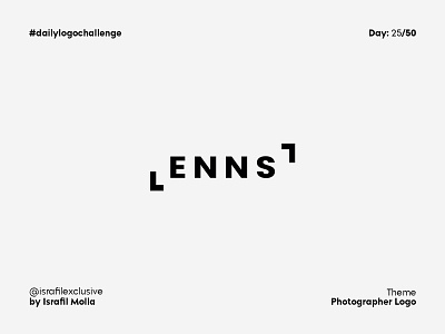 Lenns Daily Logo Challenge Day 25 camera icon dailylogo dailylogochallenge icon lens logo logodesign logotype minimal negative space logo photographer logo typography