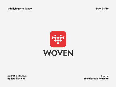 Woven Daily Logo Challenge Day 34 abstract app dailylogo dailylogochallenge icon logo logodesign logotype minimal negative space logo woven