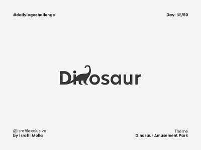 Dinosaur Daily Logo Challenge Day 35 dailylogo dailylogochallenge dinosaur illustration logo logodesign logotype minimal negative space logo parks typography vector