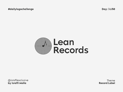 Lean Records Daily Logo Challenge Day 36 dailylogo dailylogochallenge logodesign logotype minimal music player negative space logo record label recorder recording records vector