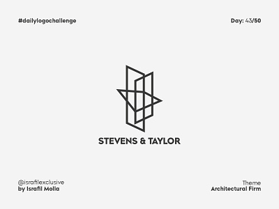 Stevens & Taylor - Daily Logo Challenge - Day 43 abastact architectural architecture architecture design artwork branding challenge civil engineering dailylogo dailylogochallenge design illustration logo logodesign logotype minimal negative space logo typography ui vector