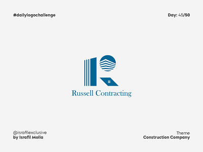 Russell Contracting Daily Logo Challenge Day 45 branding builders building logo challenge civil engineering construction company construction logo dailylogo dailylogochallenge design illustration logo logodesign logotype minimal negative space logo r letter logo typography ux vector