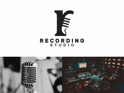 Recording Studio Logo Concept brand identity branding condenser microphone dailylogo graphic design letter r logo logodesign logotype minimal modern logo music music logo music studio negative space logo producer recording recording studio sketch sound