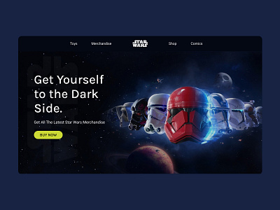 Star Wars Merchandise Website app design ecommerce illustration landing page logo star wars ui uidesign