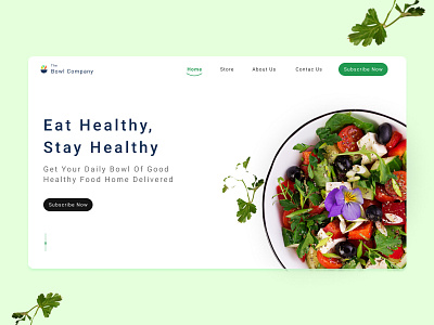 Healthy Food Bowls Company app branding design fitness food good food health healthy food illustration landing page logo minimal ui uidesign ux vector website design