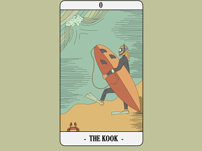 Surf Tarot - Kook art design flat illustration illustrator oracle surf design tarot card vector