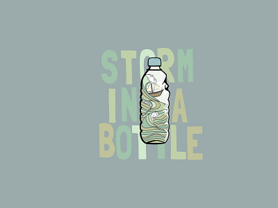 Storm in a Bottle art cyclone design hurricane illustration illustrator plastic plastic bottle plasticine sailing ship shipwreck storm storm in a bottle surf design surf illustration tidal wave typography vector